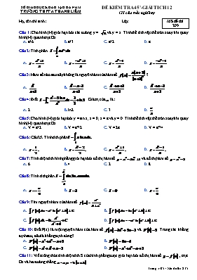 Đề kiểm tra 45- Giải tich 12